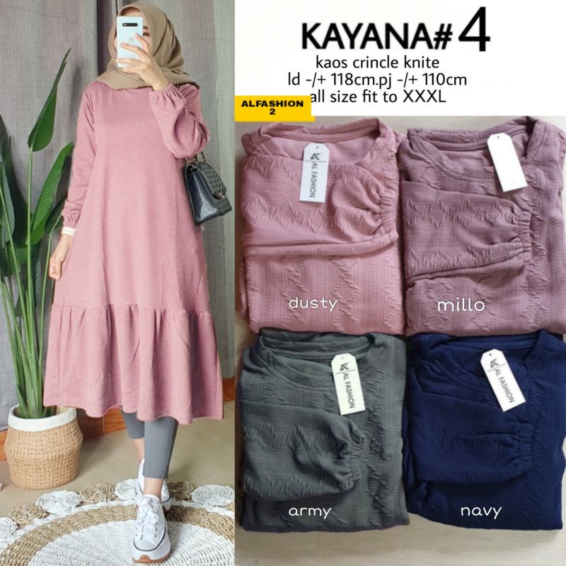 Kayana #4 tunik by Al Fashion tunik jumbo ld 118 kaos crinkle knite korea remple bawah ori AlFashion