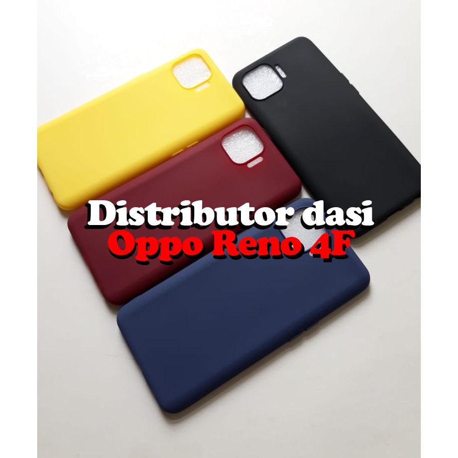 candy macaron softcase case tebal kondom hp Oppo Reno 4F Pink maroon kuning hitam navy