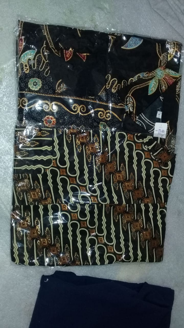 Kemeja Batik Rambat Prada Foil Premium Model Klep Intip Tgn Pjg(real Pict)