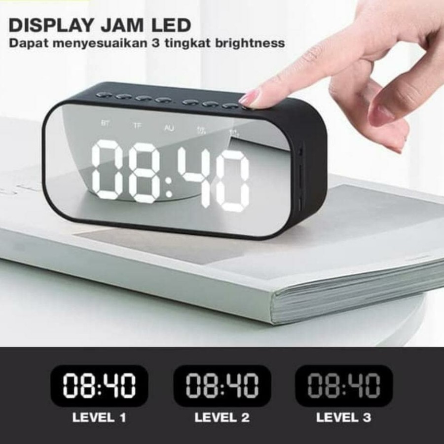 Speaker Bluetooth 5.0 Robot RB550 LED Display &amp; Alarm Clock