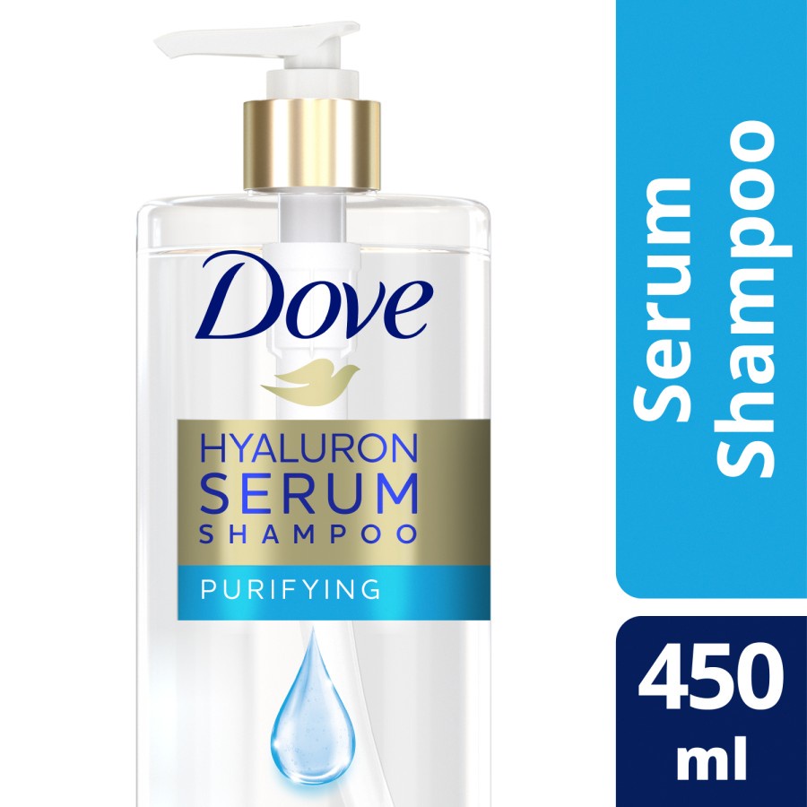 Jual Dove Hyaluron Serum Shampoo Purifying & Hydrating Rambut Kering