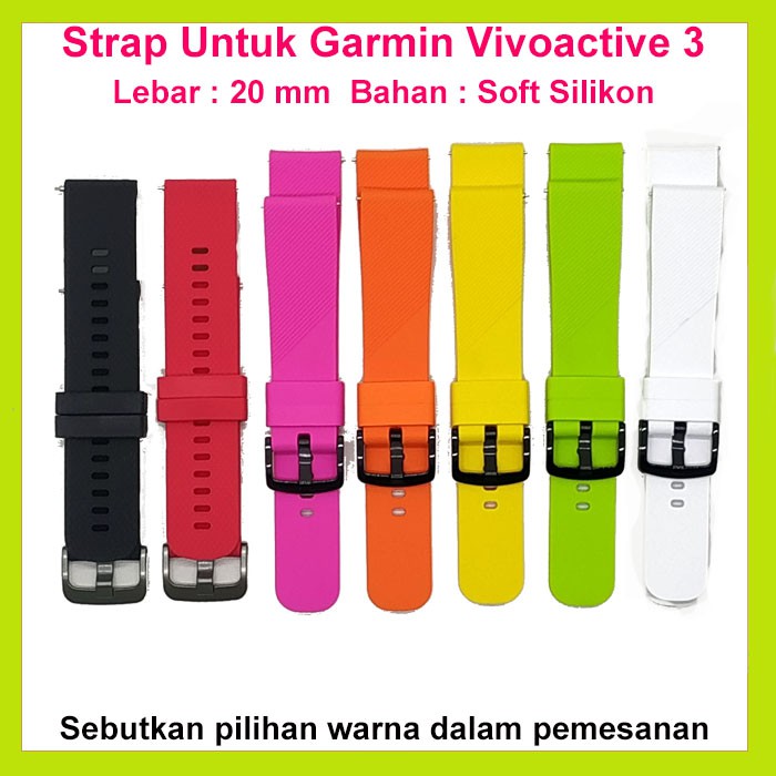 Strap Garmin Vivoactive 3, Forerunner 245 Bahan Silicone