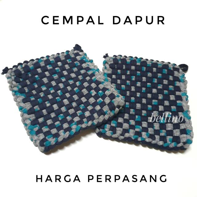 Sepasang Cempal Penahan Panas Wajan Bahan Tebal / 2Pcs Cempal Kain Anyaman Tebal Anti Panas Murah