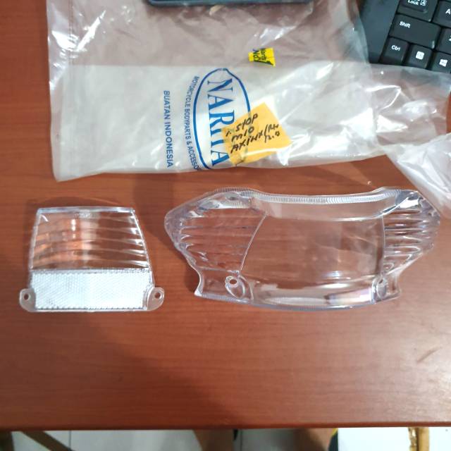 Kaca mika stop mio sporty NARITA 2006 2008 2010 kaca lampu belakang putih luar dalam bening bagus