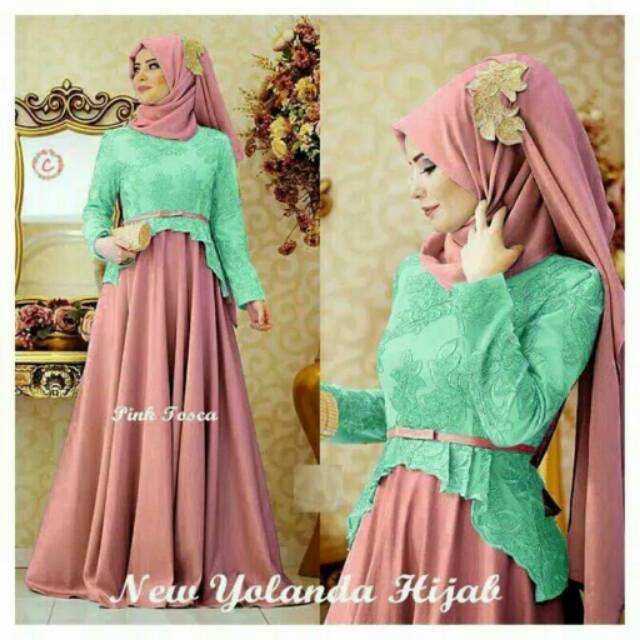 LONGDRESS MUSLIM / KEBAYA MUSLIM HIJAB / LONGDRESS PESTA / BAJU UNDANGAN / GAMIS KEBAYA MODERN