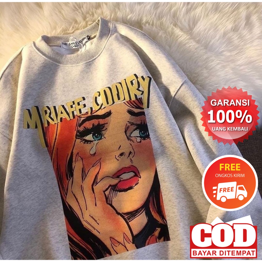 Sweater Switer Switter Crewnek Crewneck Crowneck Crawneck Swuter Swater Trift Sweater Oversize Crune