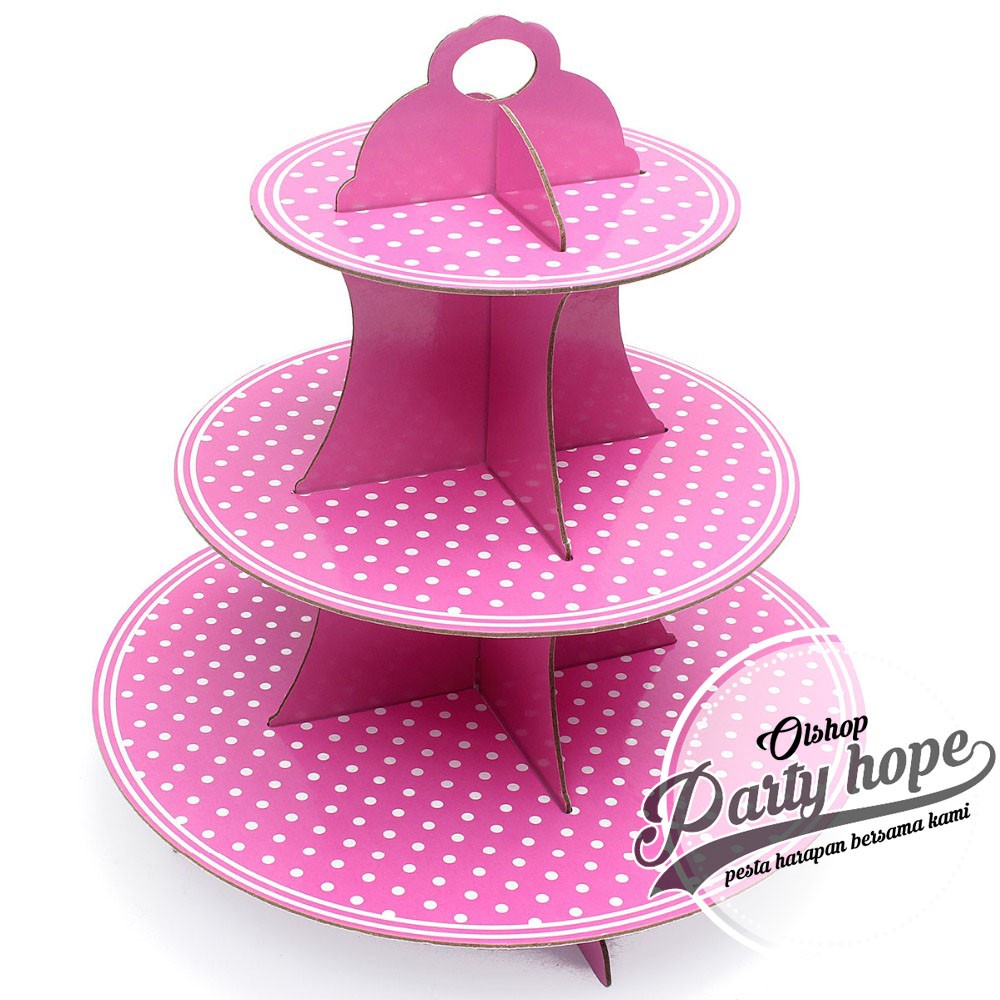 cupcake stand polkadot pink / tier cupcake / stand cupcake motif polkadot pink
