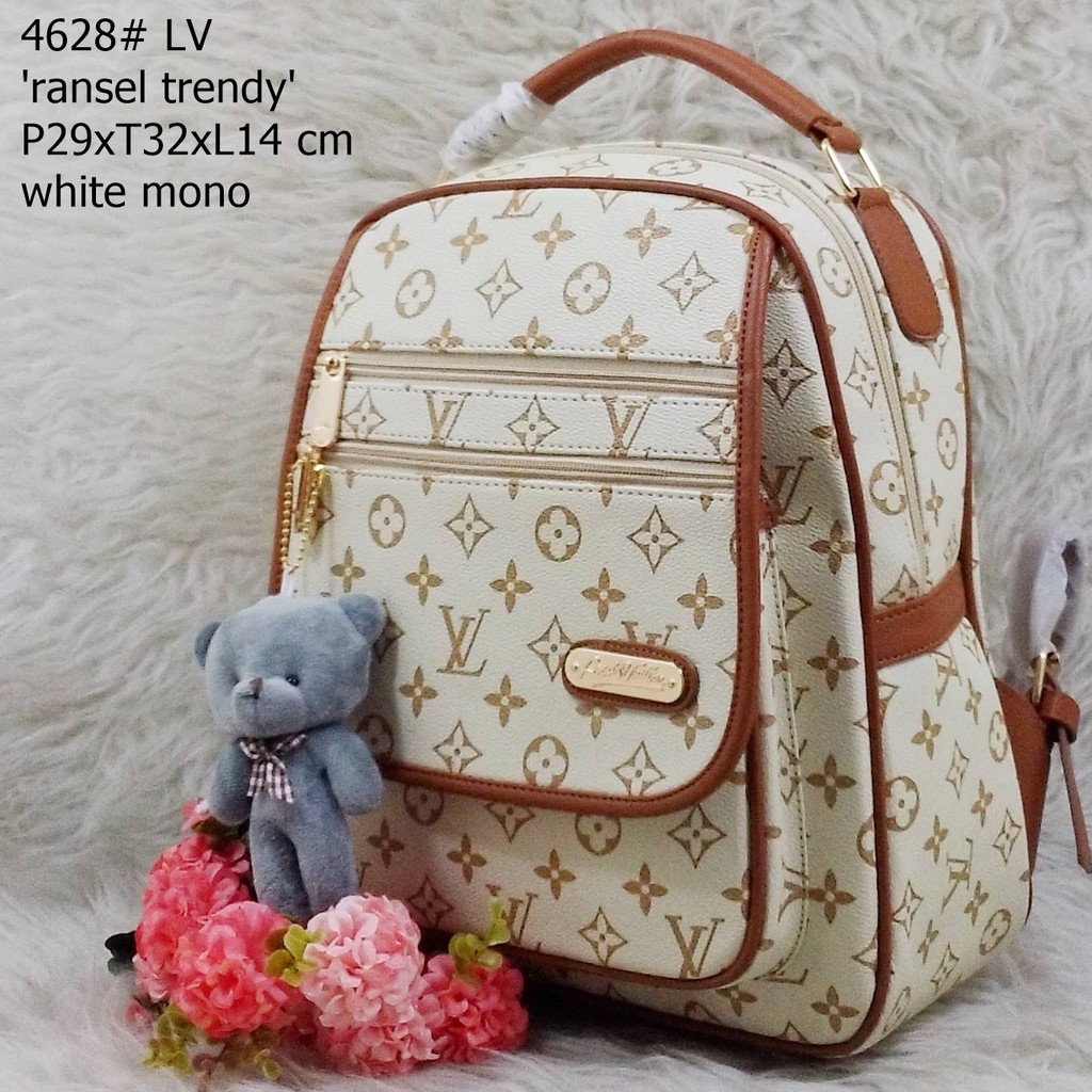 tas ransel batam impor 4628# lv ransel 'trendy' free boneka