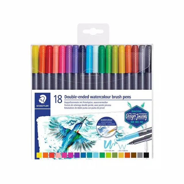 

Brush-pens double ended staedtler watercolour 18 warna