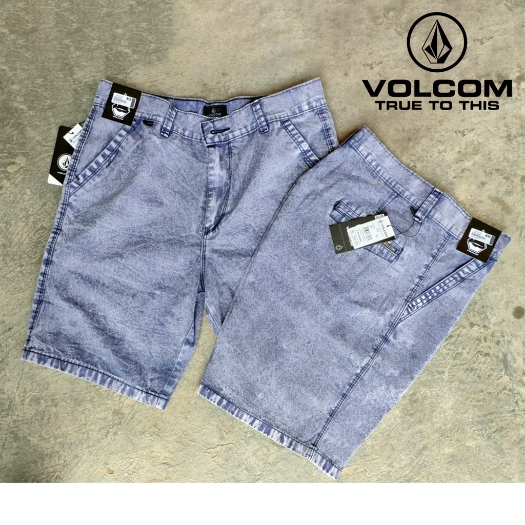 VOLCOM - BROADSHORT JEANS PENDEK ABU SNOW TWILL ORIGINAL TERBARU NON STREET