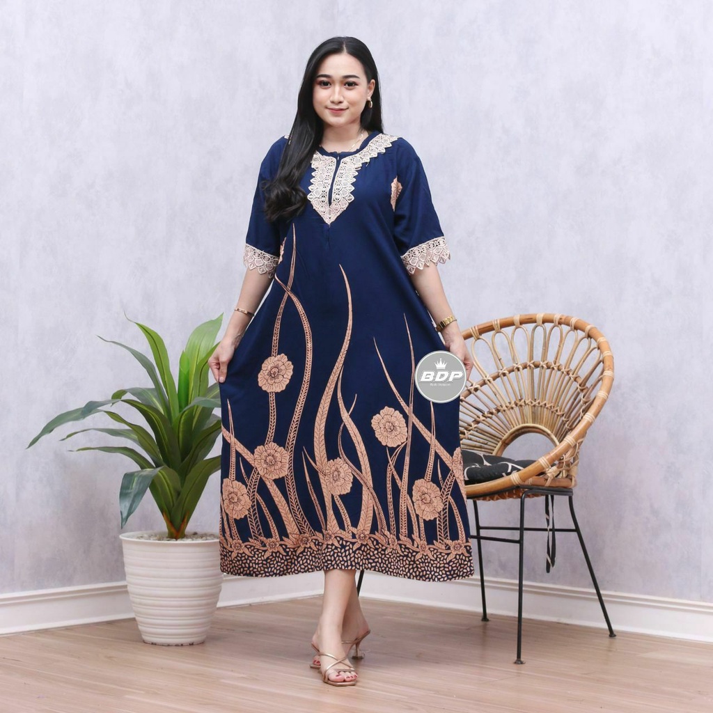Temukan DASTER ARAB ZEEMA | RAYON SUPER GRADE A | RESLETING DEPAN BUSUI | RENDA MILO-Ilalang navy