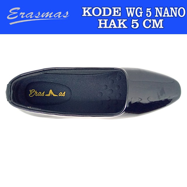 Sepatu Wedges Hitam Erasmas Hak 5 Cm Wedges Persit Wedges Bhayangkari Wedges Erasmas Polwan Formal Kantor