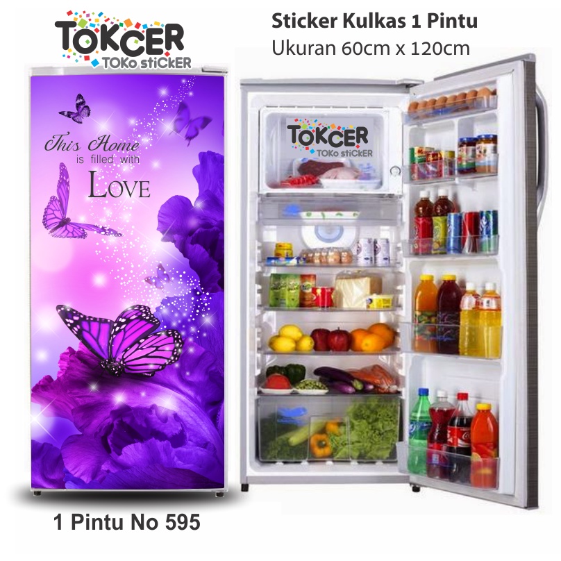 Stiker Kulkas/stiker Kompor/stiker Magicom KUPU-KUPU Ungu LOVE