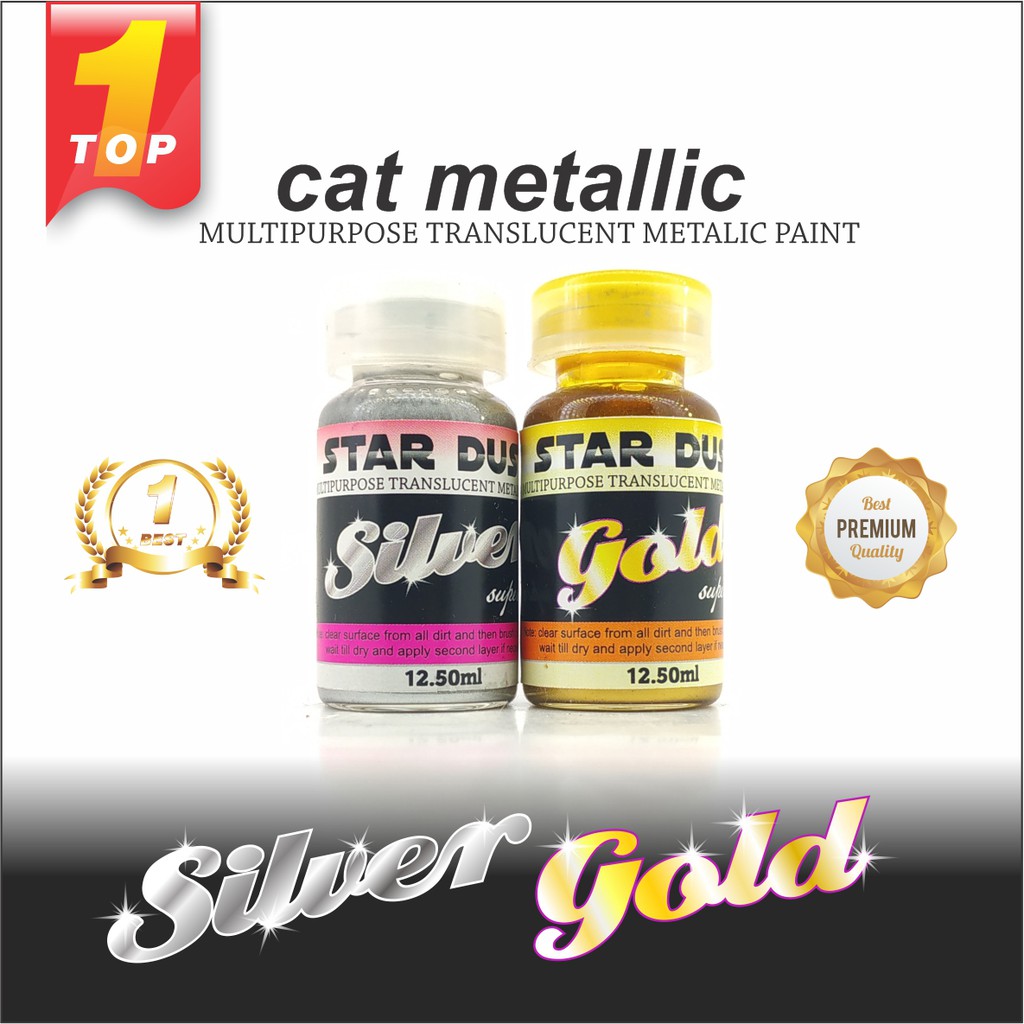 cat silver gold emas chrome metallic translucent multipurpose paint