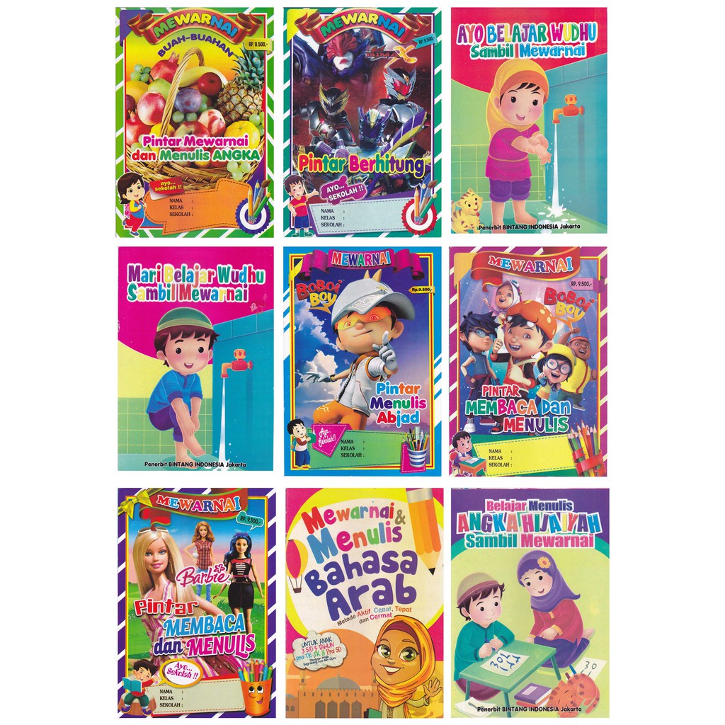 buku edukasi anak mewarnai anak laki laki paud tk sd kertas hvs toko rahayu oshop