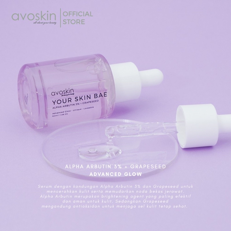 AVOSKIN Your Skin Bae SERUM Alpha Arbutin 3% + Grapeseed 30ml BPOM