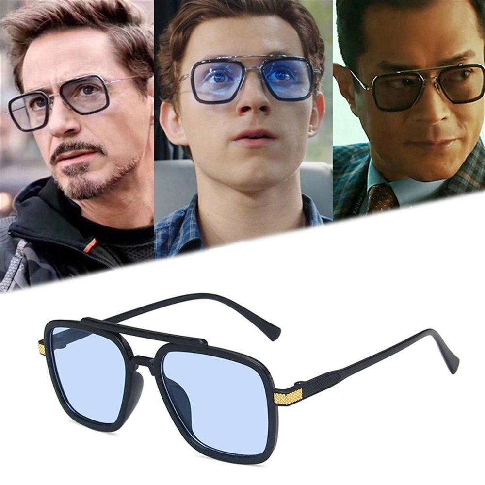 Lily Tony Stark Kacamata Hitam Kacamata Kotak Mewah Spider-Man Sun Glasses