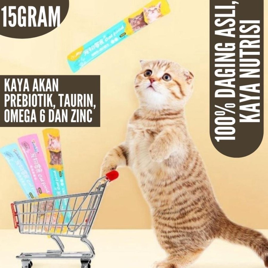 Pet Snack Creamy Cat Treats Premium XIBOW cemilan 15 Gr Makanan Kucing Cair Basah 1 pack isi 10 pcs