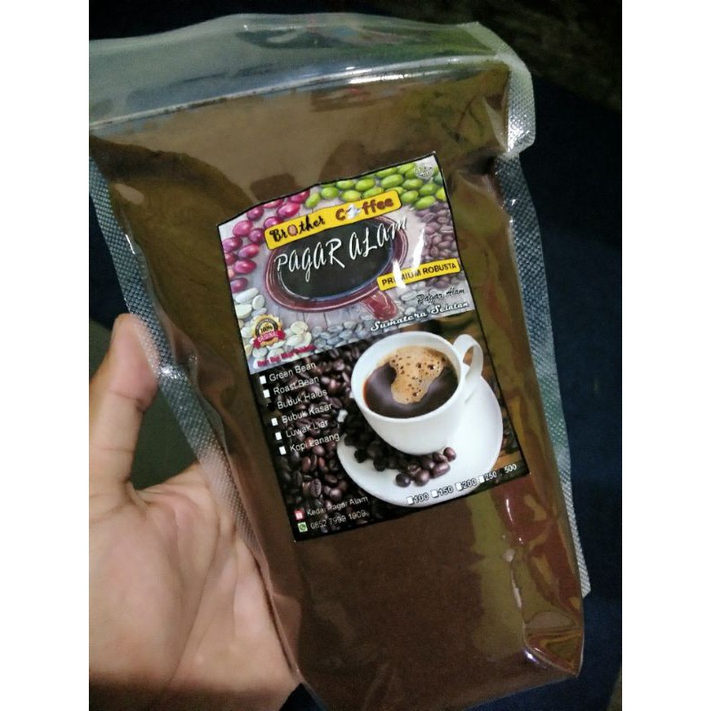

Bubuk Kopi Asli Pagar Alam 500gr Brother Coffee Kopi Sehat aman untuk lambung Kopi bubuk asli