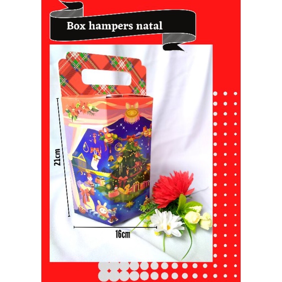 

box hampers kardus natal hexagonal