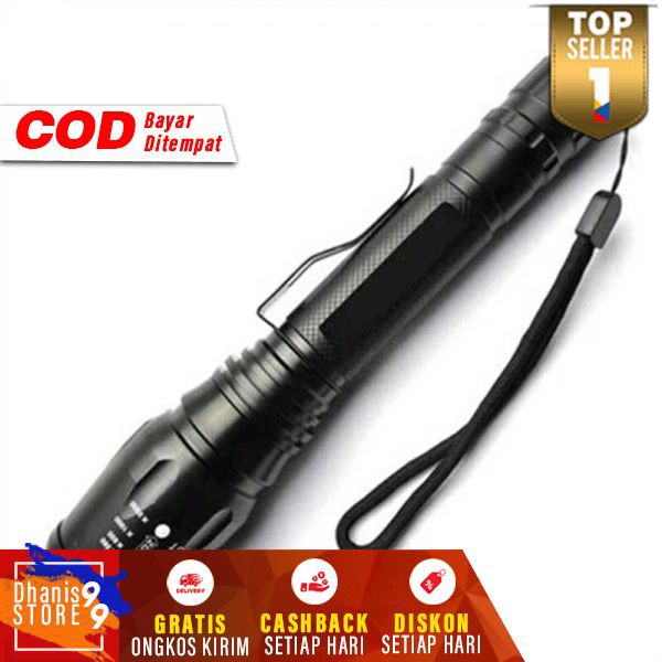 Senter LED Camping Gunung Flashlight Peralatan Outdoor Flaslight Cahaya Terang Senter Kemah Murah