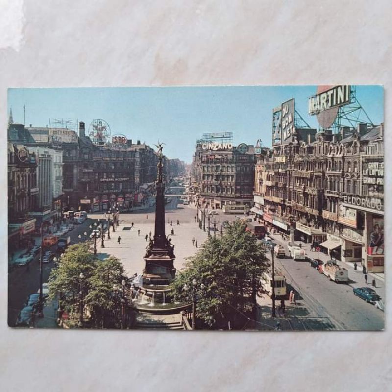

Kartu Pos Kuno Jadul Lawas Place de Brouckere Brussel tahun 1950 an