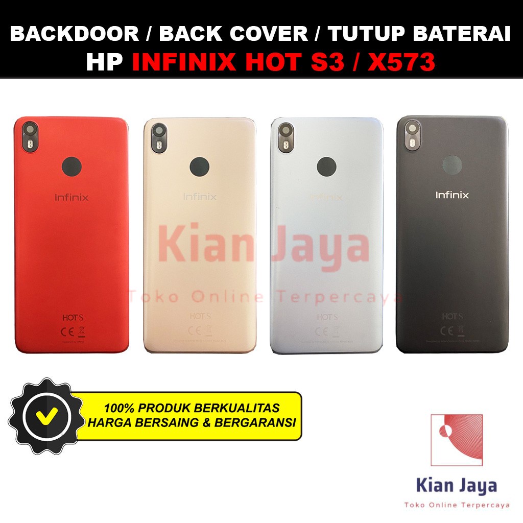 Back Cover Backdoor Infinix Hot S3 X573 Tutup Belakang Baterai Cassing Casing Backcase Original