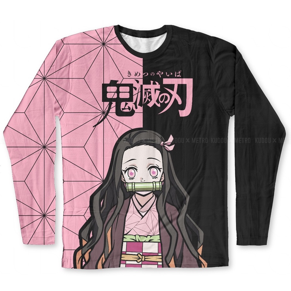 Longsleeve Nezuko Two Tone Fullprint Anime Manga Premium Unisex