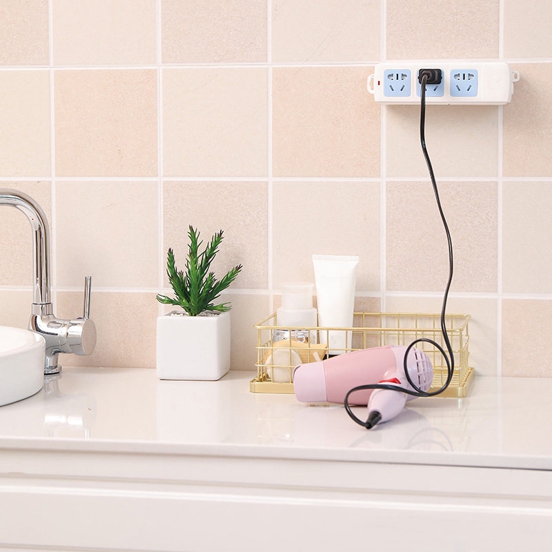 Wall Mounted Power Socket Strip Holder Self-adhesive Bebas Pukulan Wall Fixer Power Strip Holder Penyimpanan Papan Colokan Soket Fixator Rumah Kantor Organizer