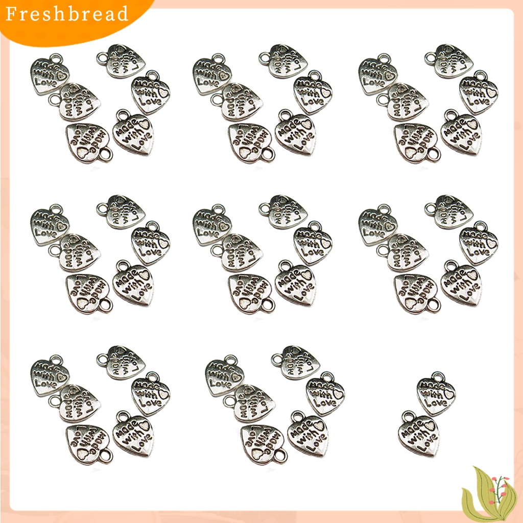 (Fresh) 50pcs Liontin Bentuk Hati Lapis Silver / Gold Handmade DIY Charms