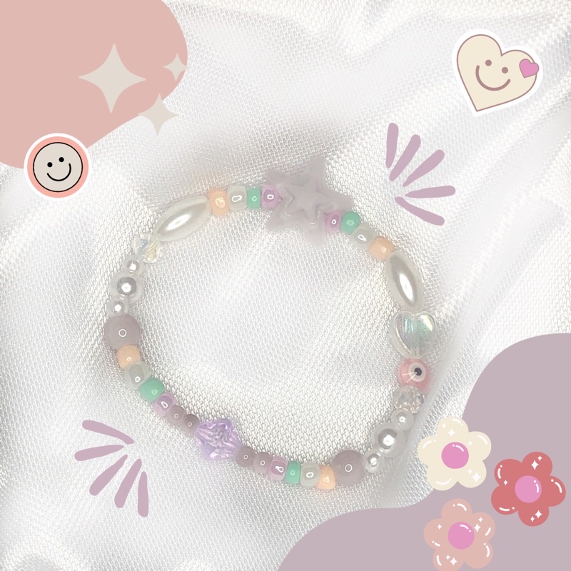 NEW FLOWER BRACELET BEADS / gelang manik / bracelet beads / gelang dan cincin manik