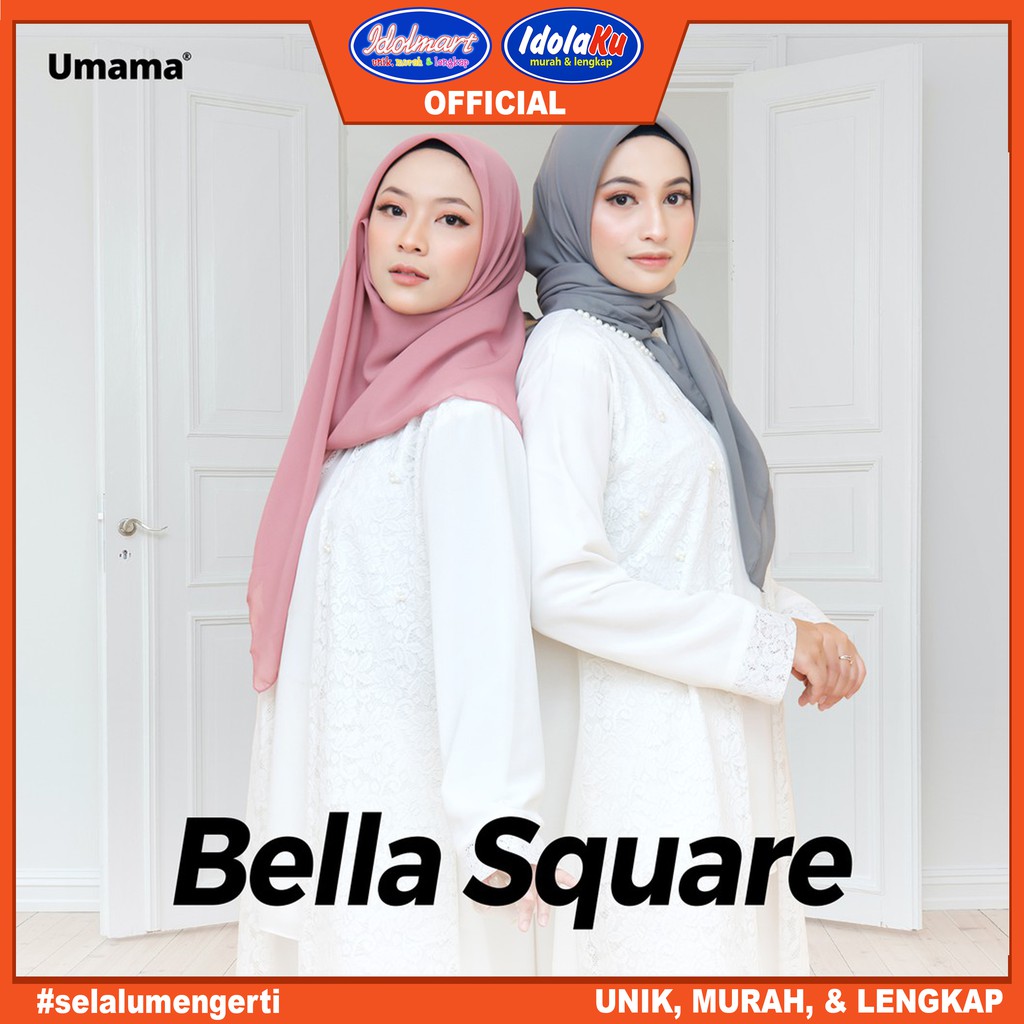 IDOLAKU Kerudung umama Polos Segi Empat Bella Square Hijab bella square Umama