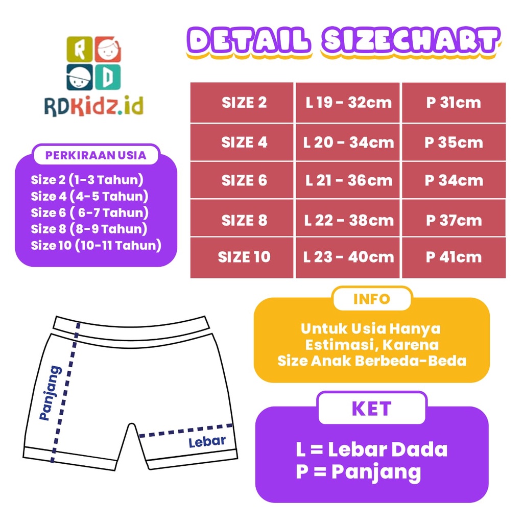 Rdkidzid Celana Pendek Anak Perempuan / Celana Santai Anak Perempuan Karakter
