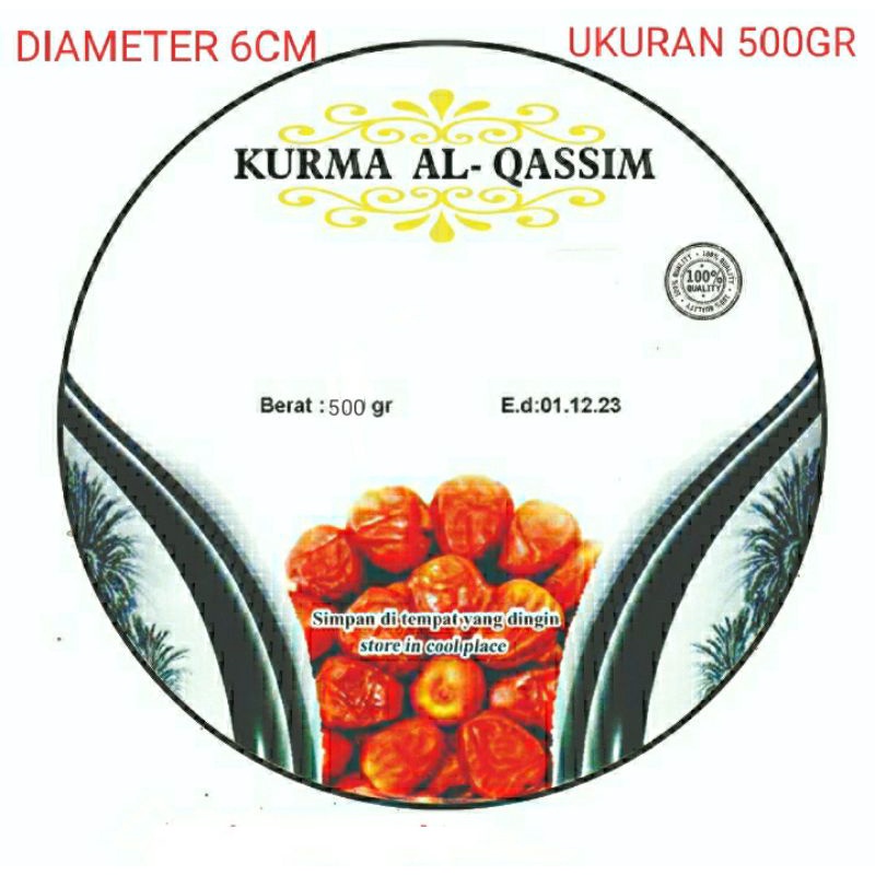 Jual Sticker Kurma Al Qassim Sticker Kurma Sukari Label Kurma