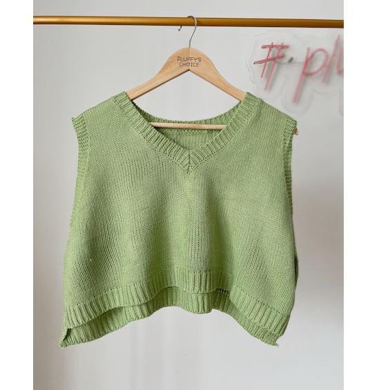 Belleza outlet baju rajut Cardigan rajut atasan wanita  rompi vest Crop