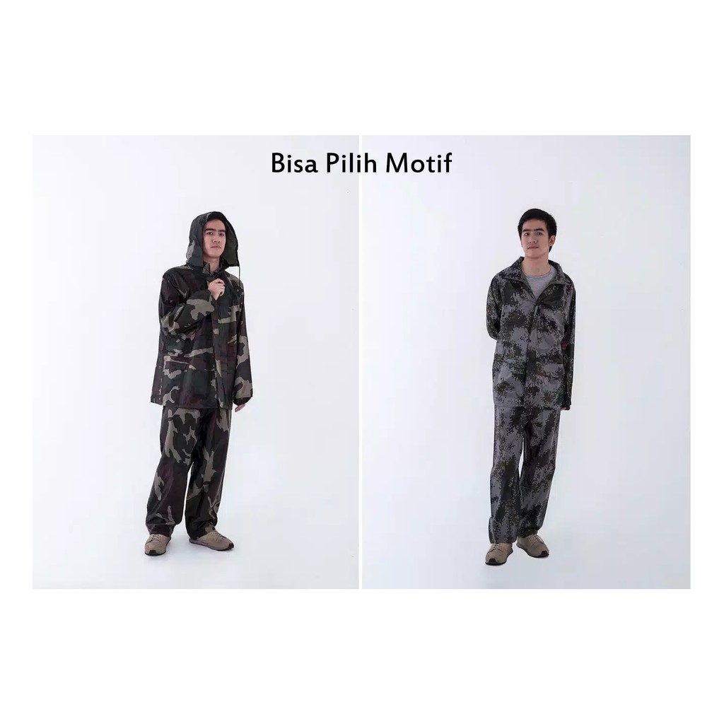 RA 09 Jas Hujan Motif Army Setelan Unisex Kualitas Premium