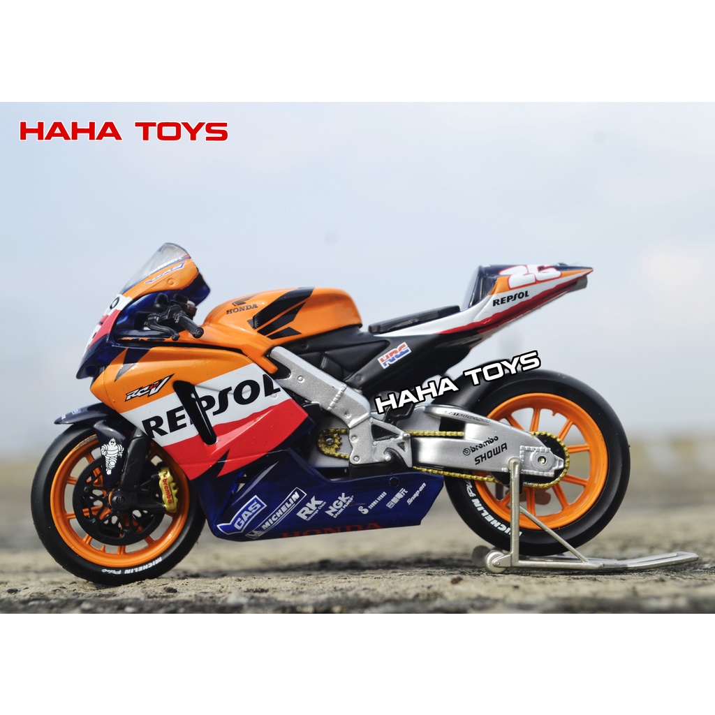 Diecast Miniatur Guiloy MotoGP Repsol Honda RC211V Dani Pedrosa 2006 skala 1:18