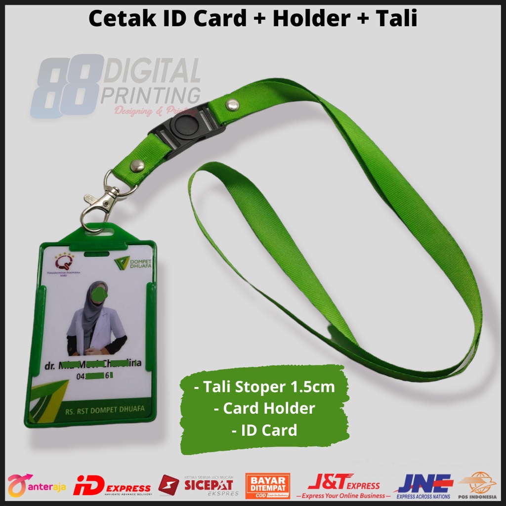 

(✔️Custom) Cetak ID Cardd Tali Lengkap / Lanyard Keplek Name Tag Tanda Pengenal