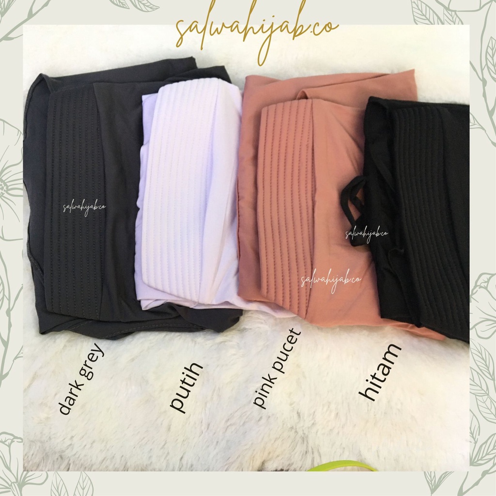 Bergo Hamidah Serut/ Bergo Jersey Serut Menutup Dada / Hijab Instan Jersey