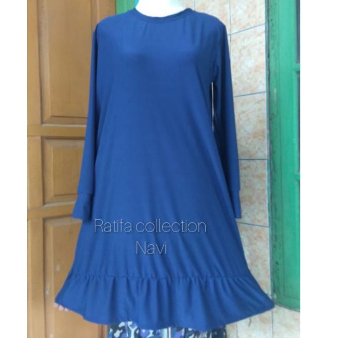 Ratifa collection.Tunik Wanita Kerut bawah Jersey super All size Xl fit XXL.