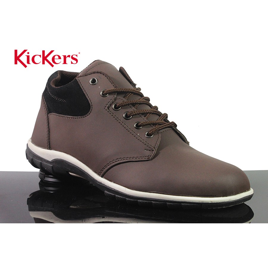 Sepatu Kasual Pria Kickers WR Coklat Formal Bertali Kerja Kantor Fashion Shoes Kikers Termurah