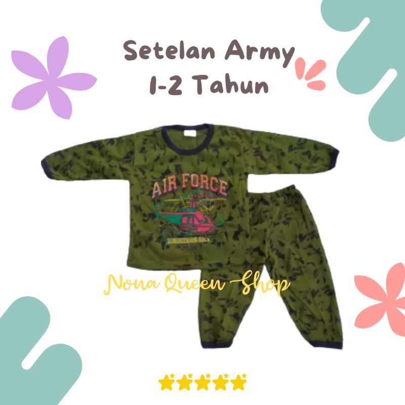 Setelan baju army panjang/baju doreng anak/baju army baju abri/ ARMY FORCE lengan panjang