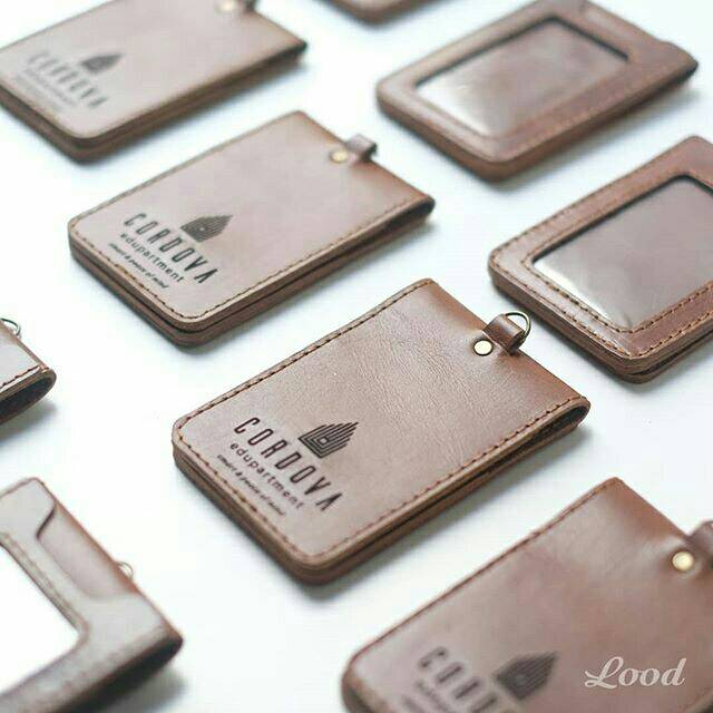 NAME TAG KULIT ASLI - ID CARD HOLDER MAGNETIC KULIT ASLI