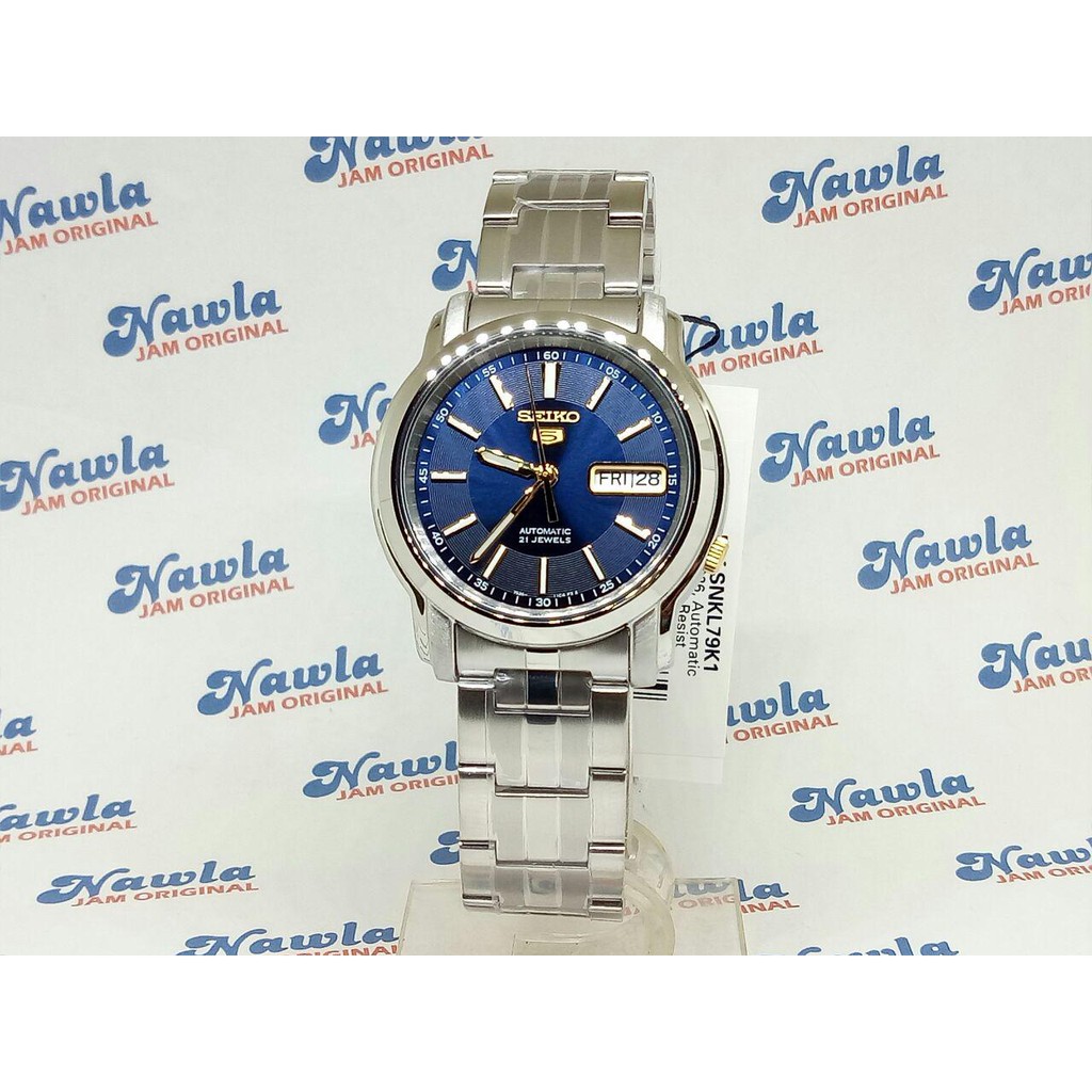 Seiko 5 SNKL79K1 Automatic Solid Blue Dial - Jam Tangan Pria SNKL79