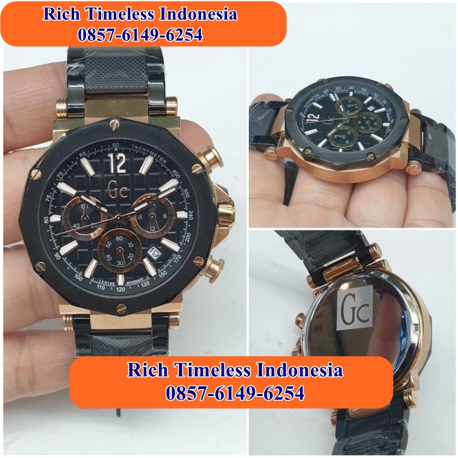 Hot Sale  Jam Tangan Pria Mewah GC Chronograph Stainless Rosegold Jam Tangan Pria Branded Limited Ed