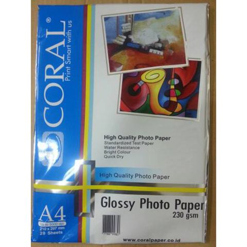 

Glossy Photo Paper 230gsm A4 Coral