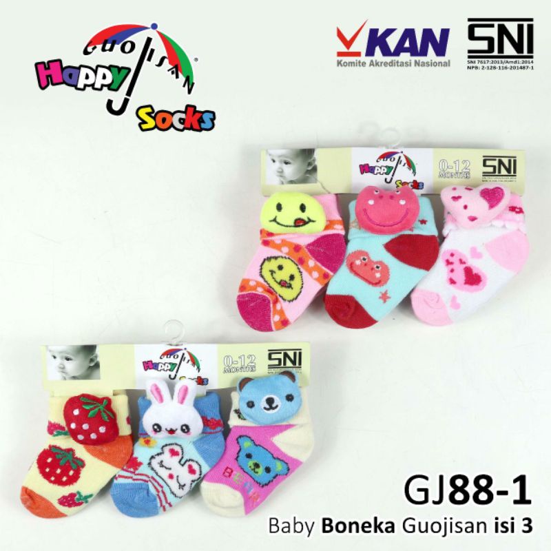 Kaos kaki bayi boneka 3 in 1