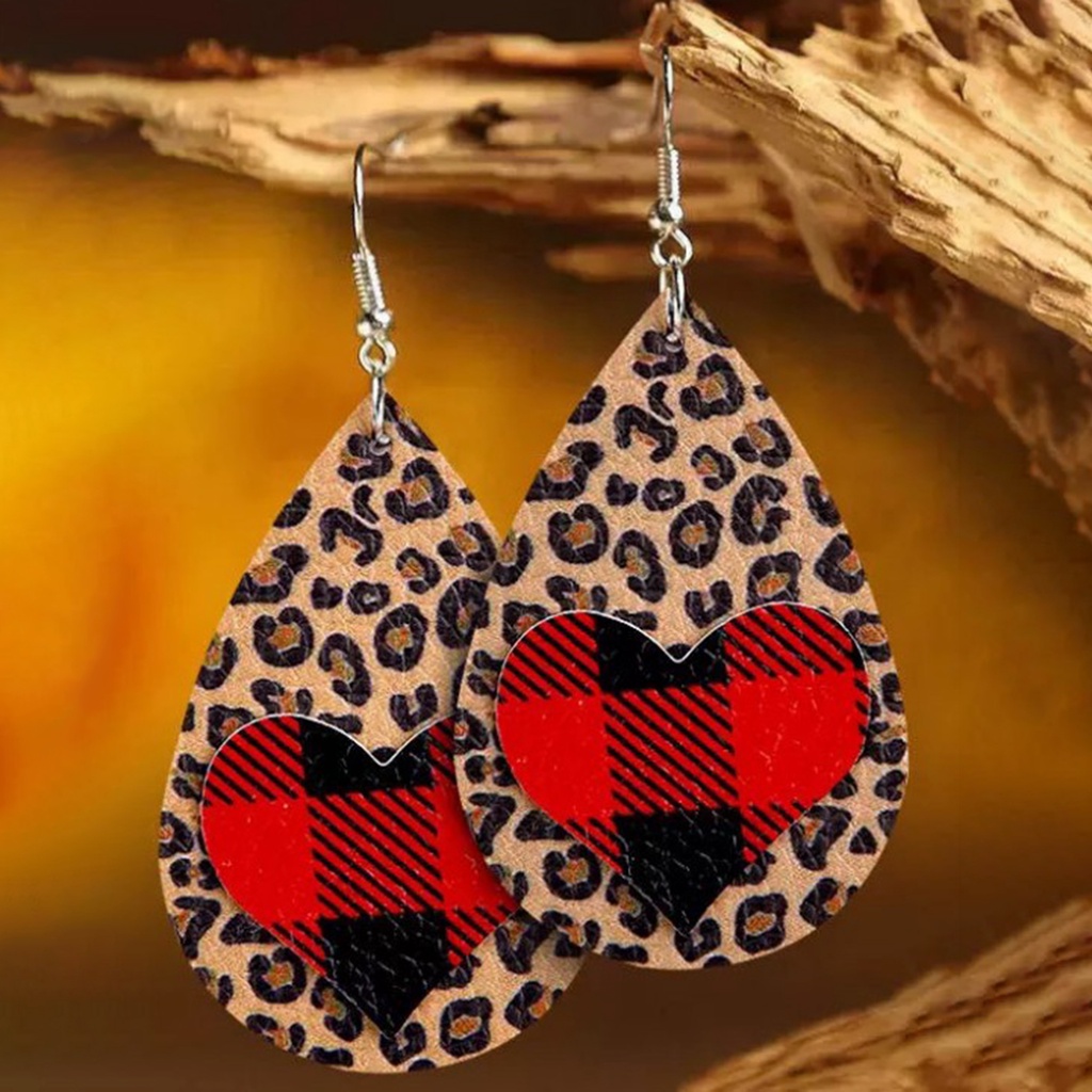 Hu Hu Hu Hu Hu Alat Bantu Pasang Kacamata♡ 1 Pasang Anting Juntai Bentuk Water Drop Bahan Kulit Imitasi Stainless Untuk Wanita