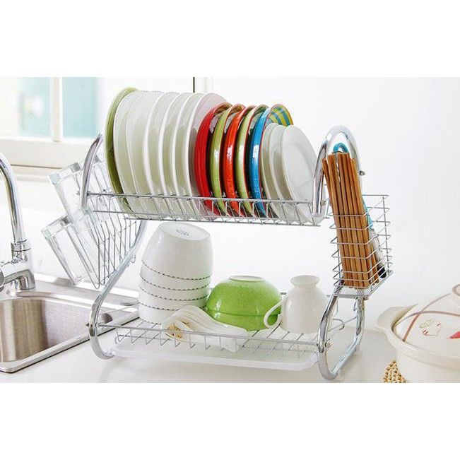 RAK PIRING 2 TINGKAT STAINLESS STEELRak Peralatan Dapur Import Murah Anti Karat