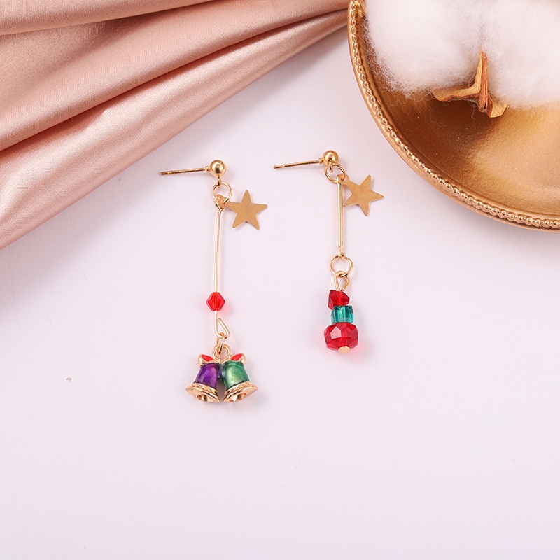 Anting Drop Liontin Santa Claus Bintang Bell Snowman Untuk Hadiah Natal